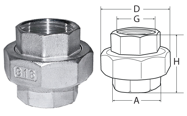 GIUNTI DIRITTI F.F. INOX AISI 316