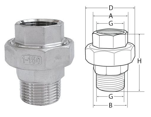 GIUNTI DIRITTI M.F. INOX AISI 316