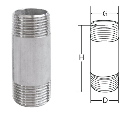 Tronchetti in acciaio inox AISI 316